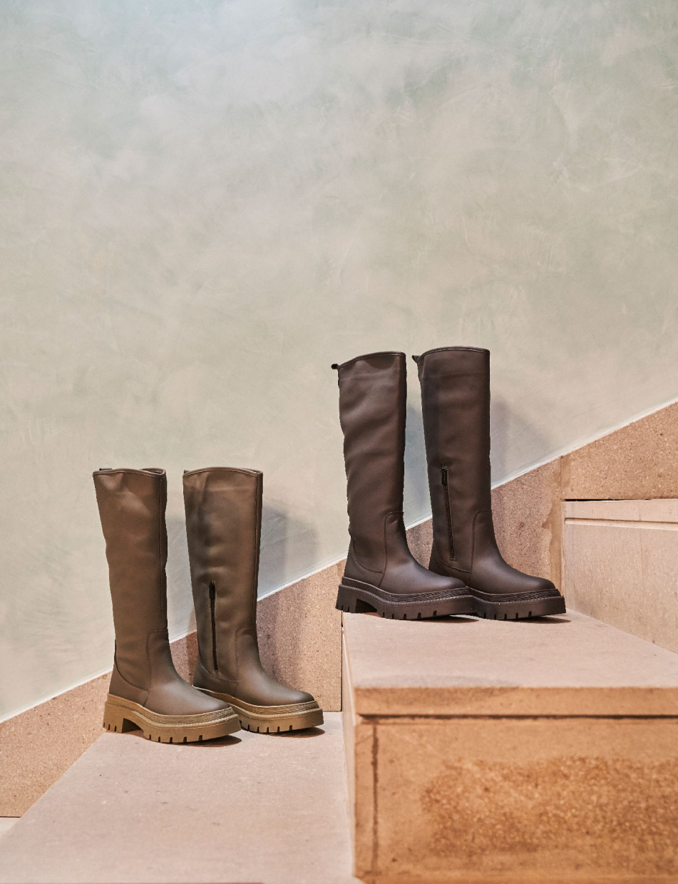 2 inch heel deals leather boots