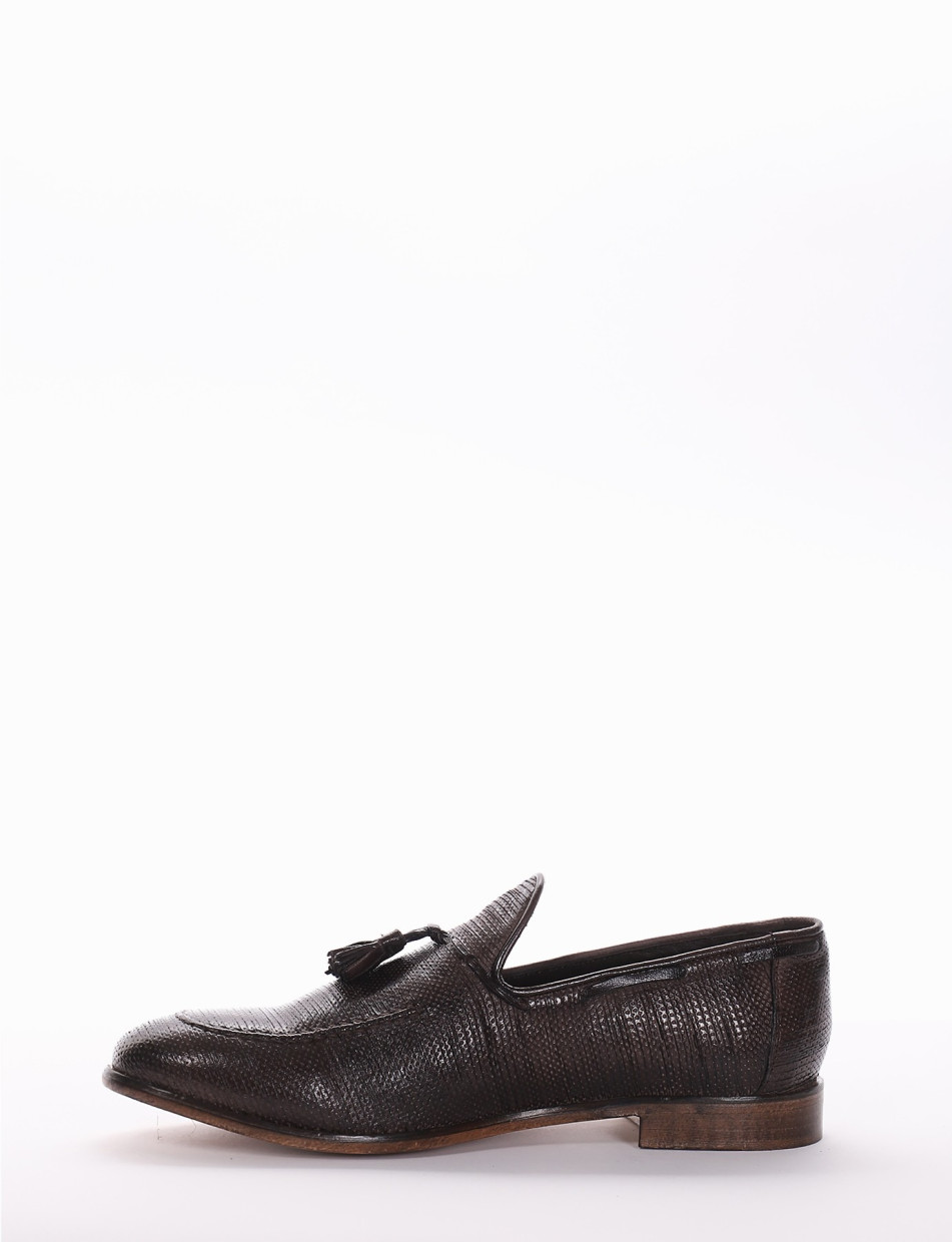 Loafers heel 2 cm dark brown leather