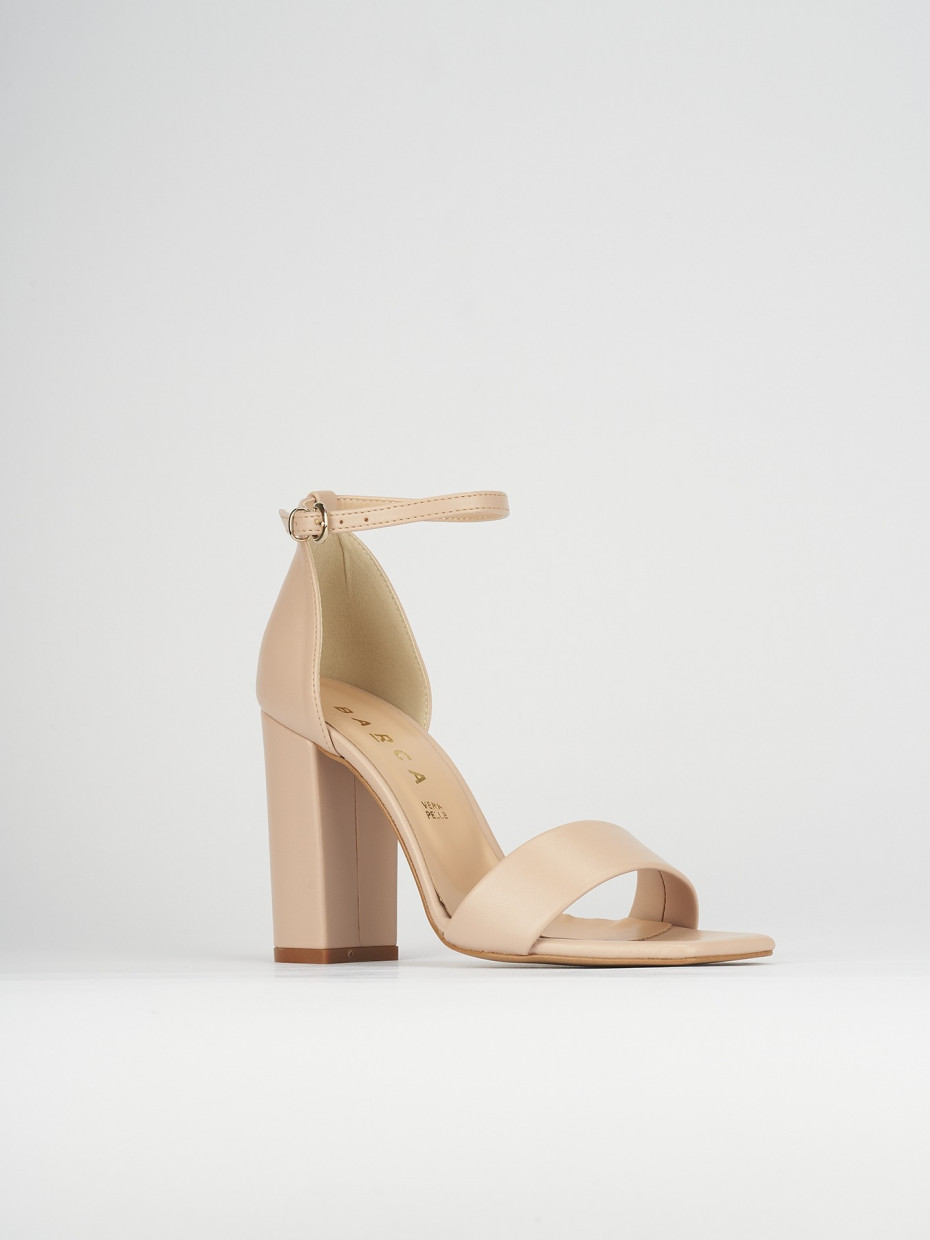 Sandali tacco 8cm pelle beige