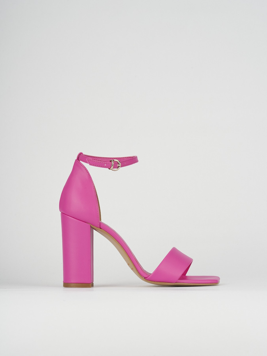 High heel sandals heel 8 cm pink leather