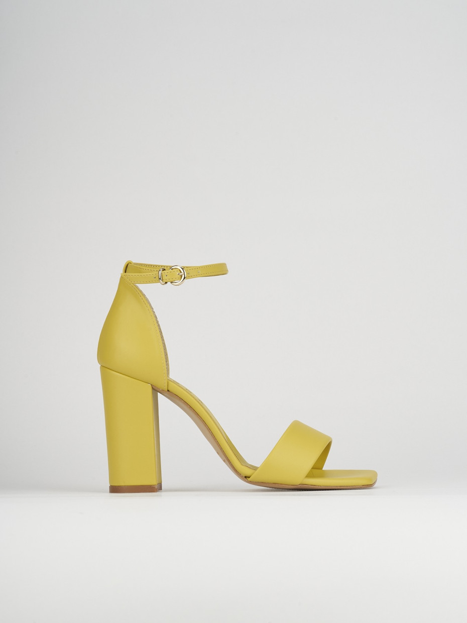 Sandali tacco 8cm pelle giallo