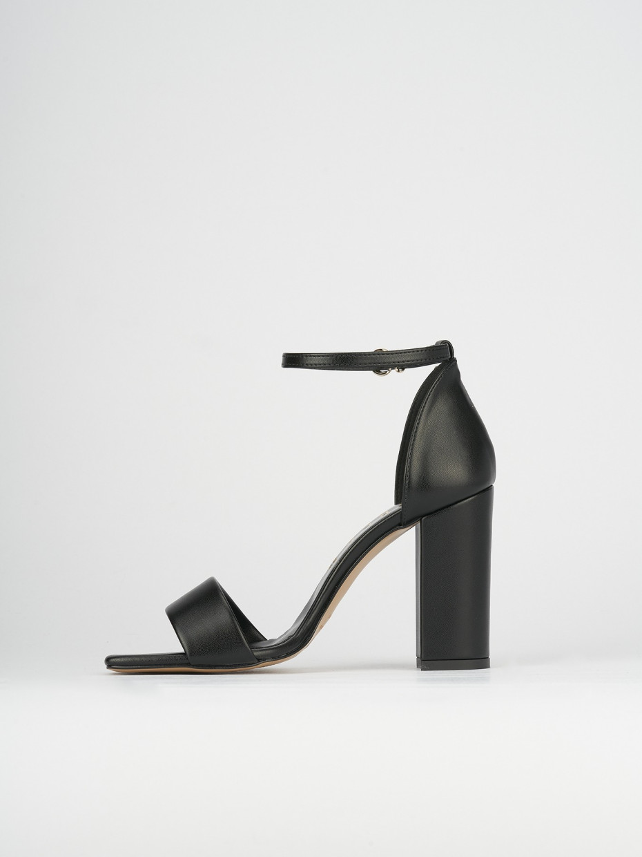 Sandali tacco 8cm pelle nero