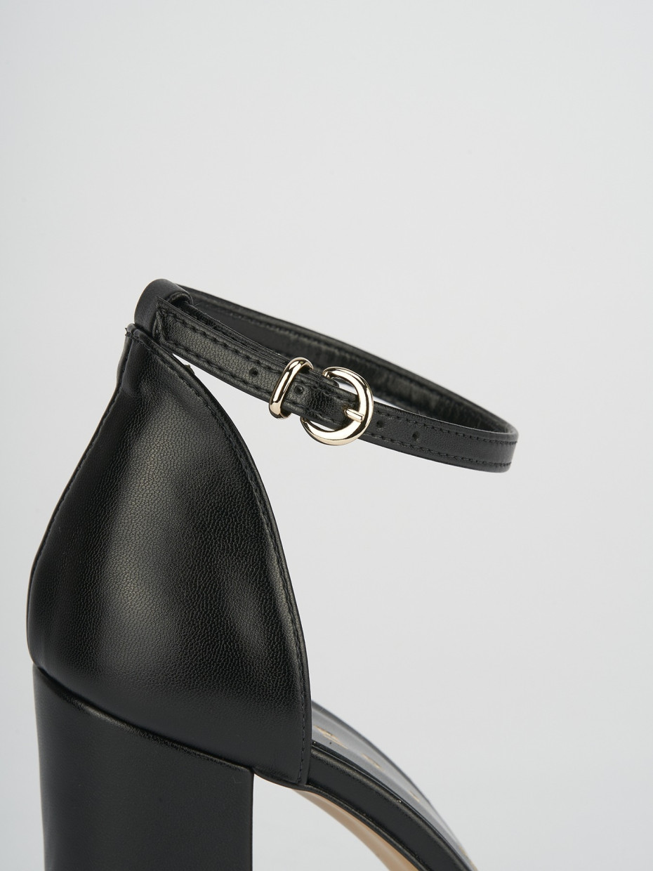 Sandali tacco 8cm pelle nero