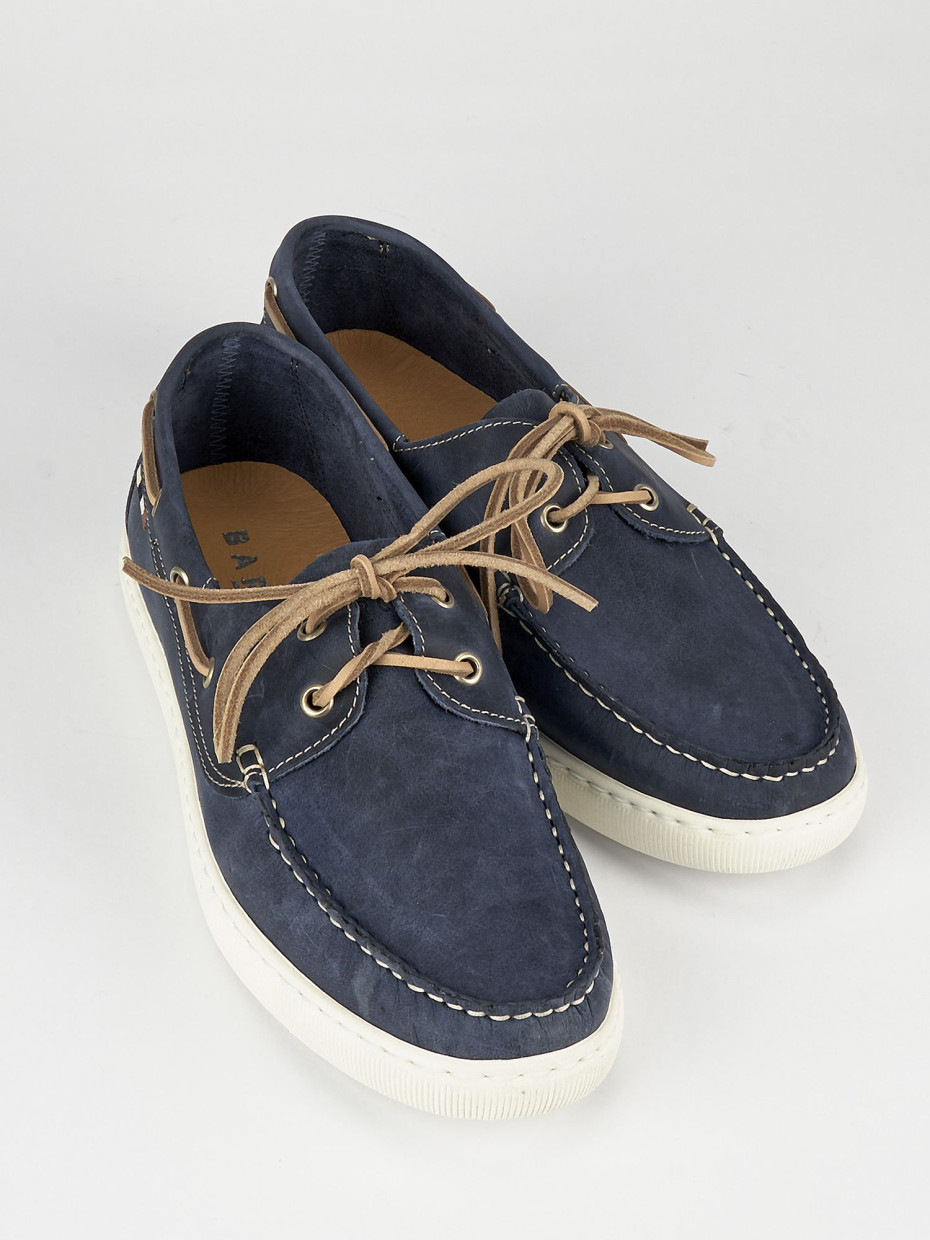 Lace-up shoes heel 1 cm light blue nabuk