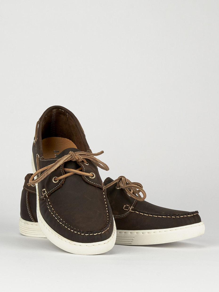 Lace-up shoes heel 1 cm dark brown nabuk