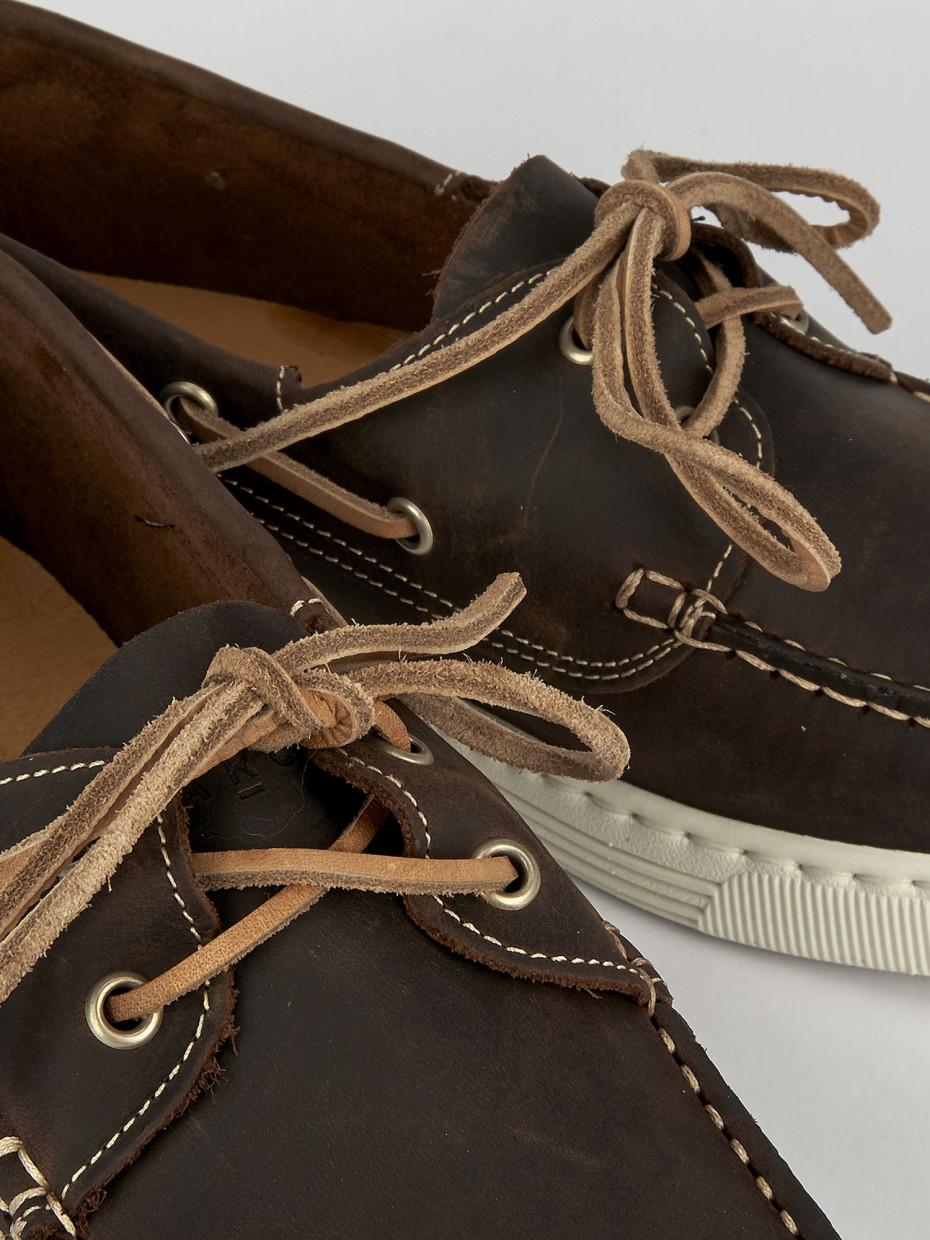 Lace-up shoes heel 1 cm dark brown nabuk