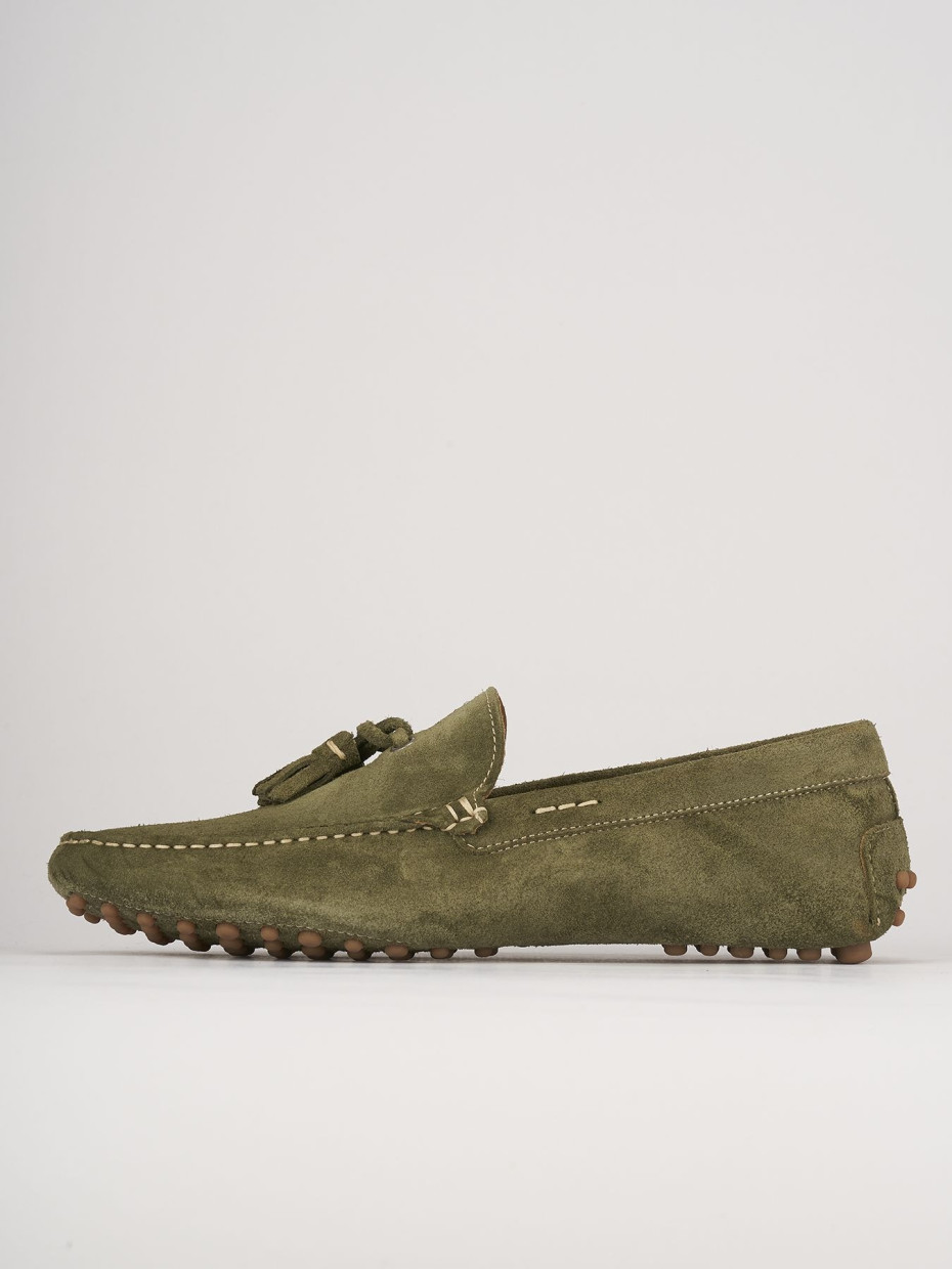 Loafers green chamois