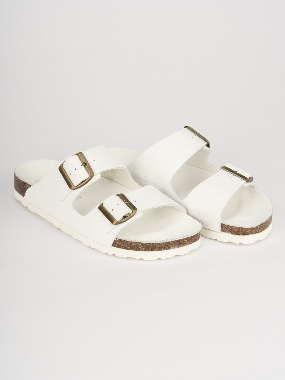 Slippers white leather