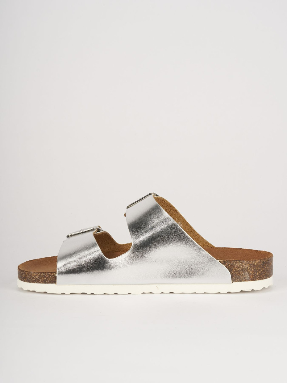 Slippers silver leather