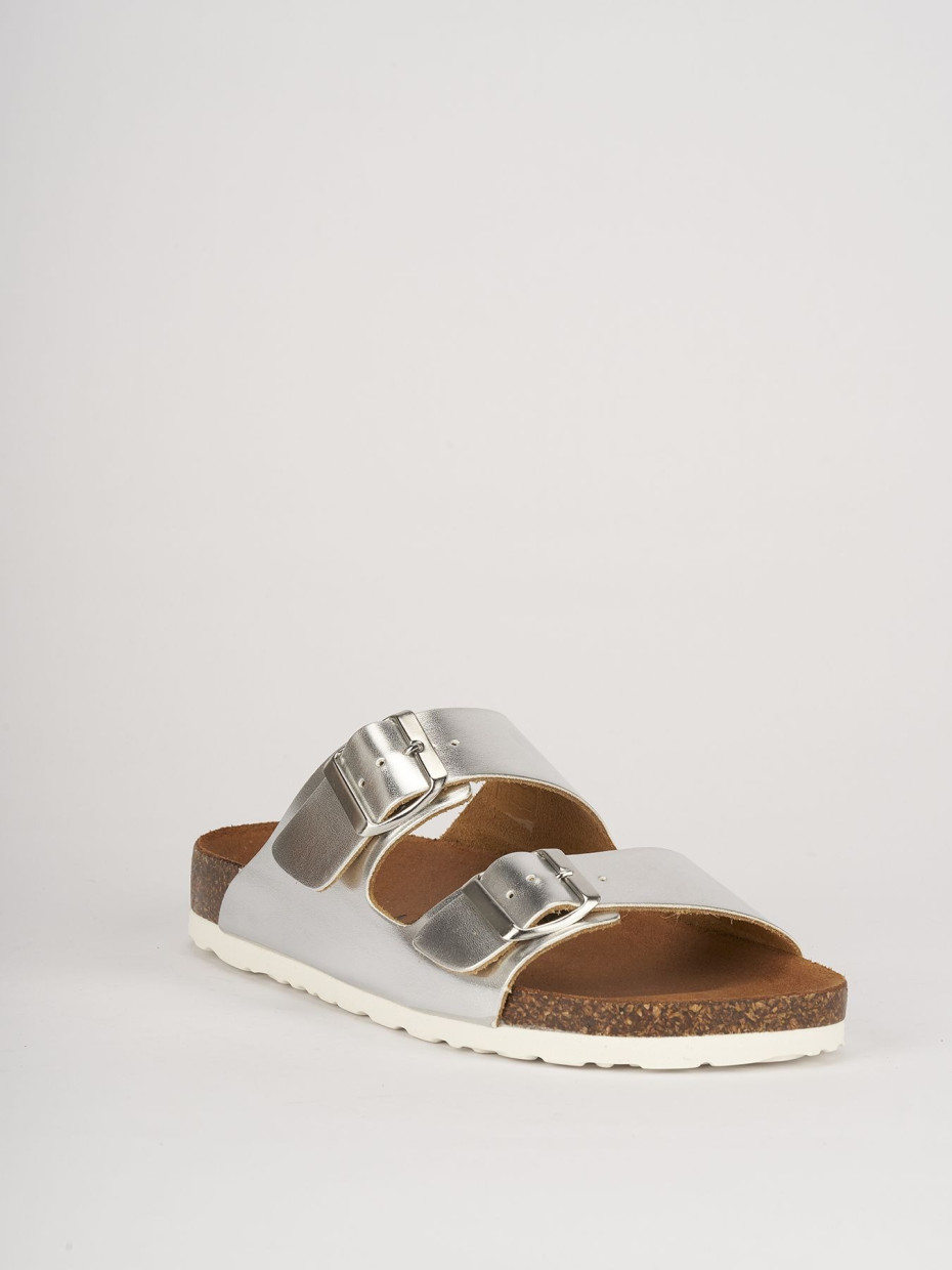 Slippers silver leather