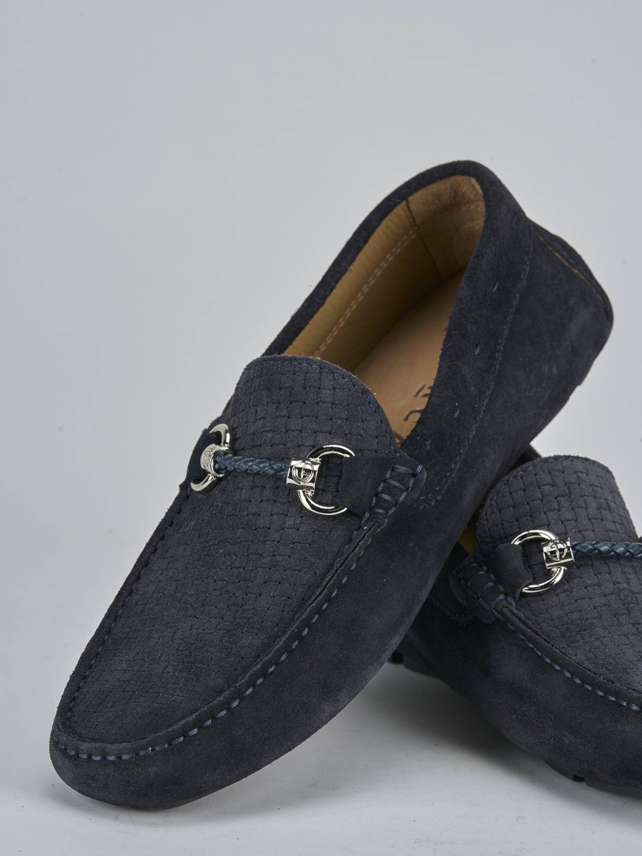 Mocassini camoscio blu