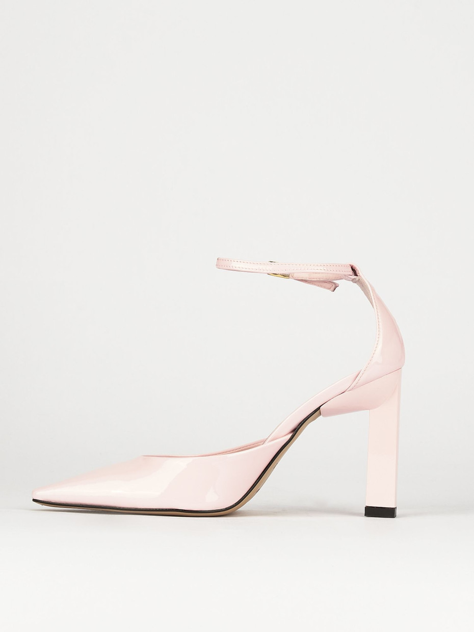 Décolleté e slingback tacco 9cm vernice rosa