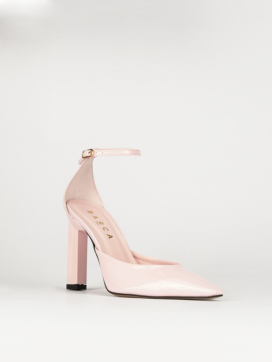 Décolleté e slingback tacco 9cm vernice rosa