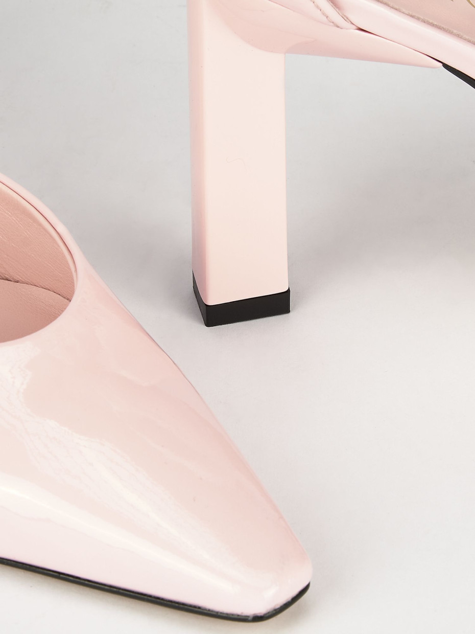 Décolleté e slingback tacco 9cm vernice rosa