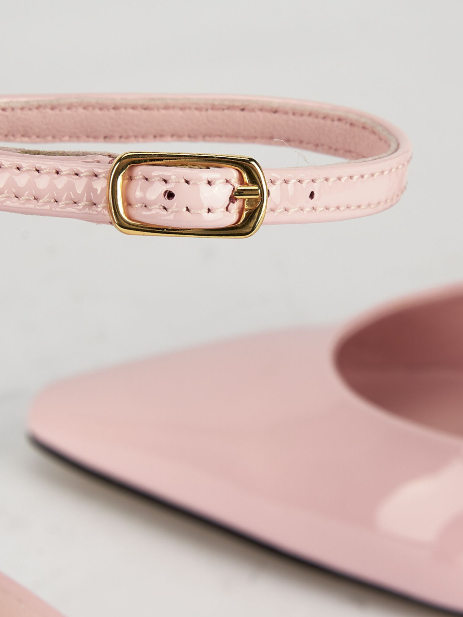 Décolleté e slingback tacco 9cm vernice rosa