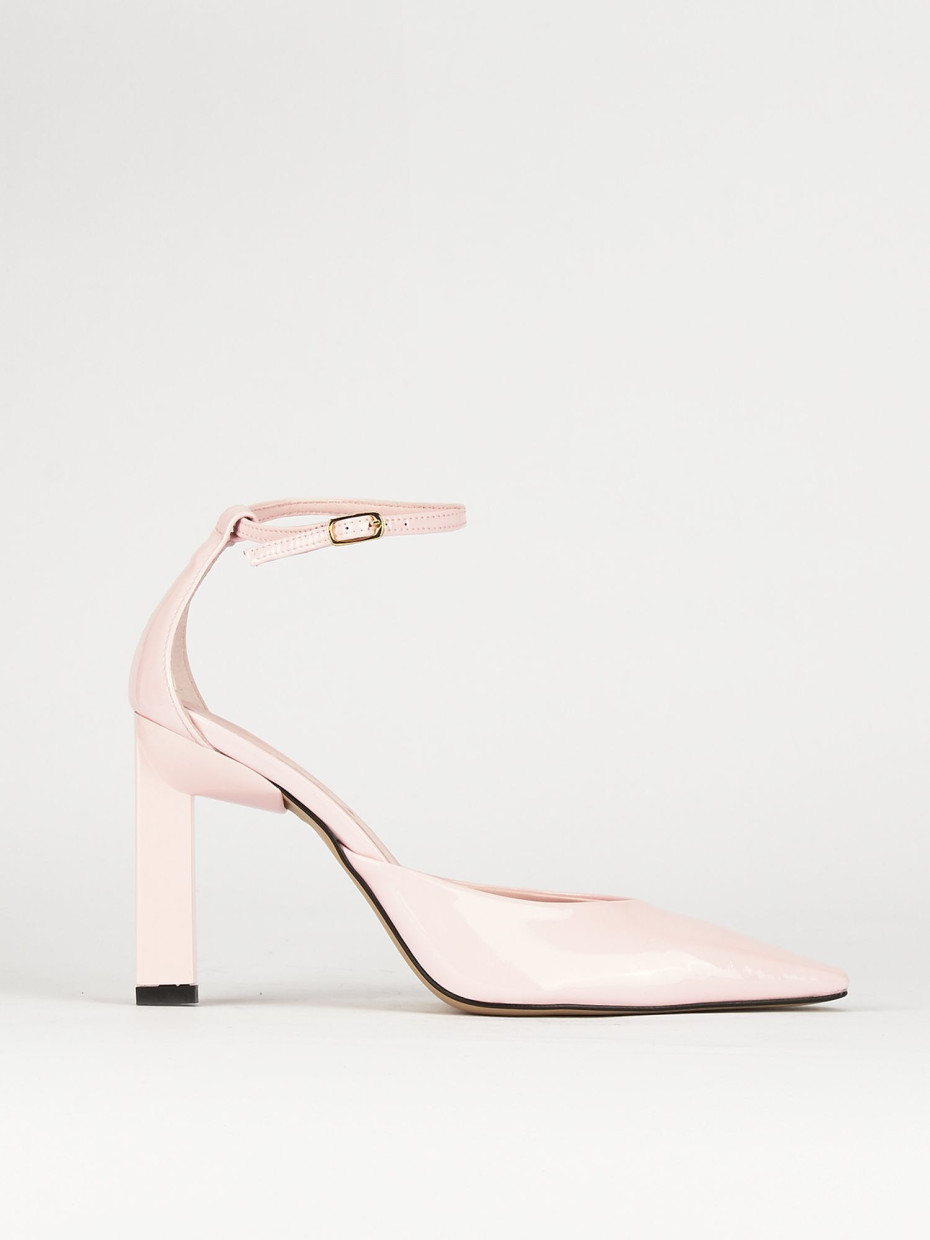 Décolleté e slingback tacco 9cm vernice rosa