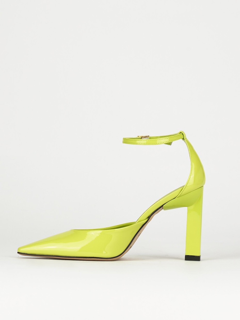 Décolleté e slingback tacco 9cm vernice verde