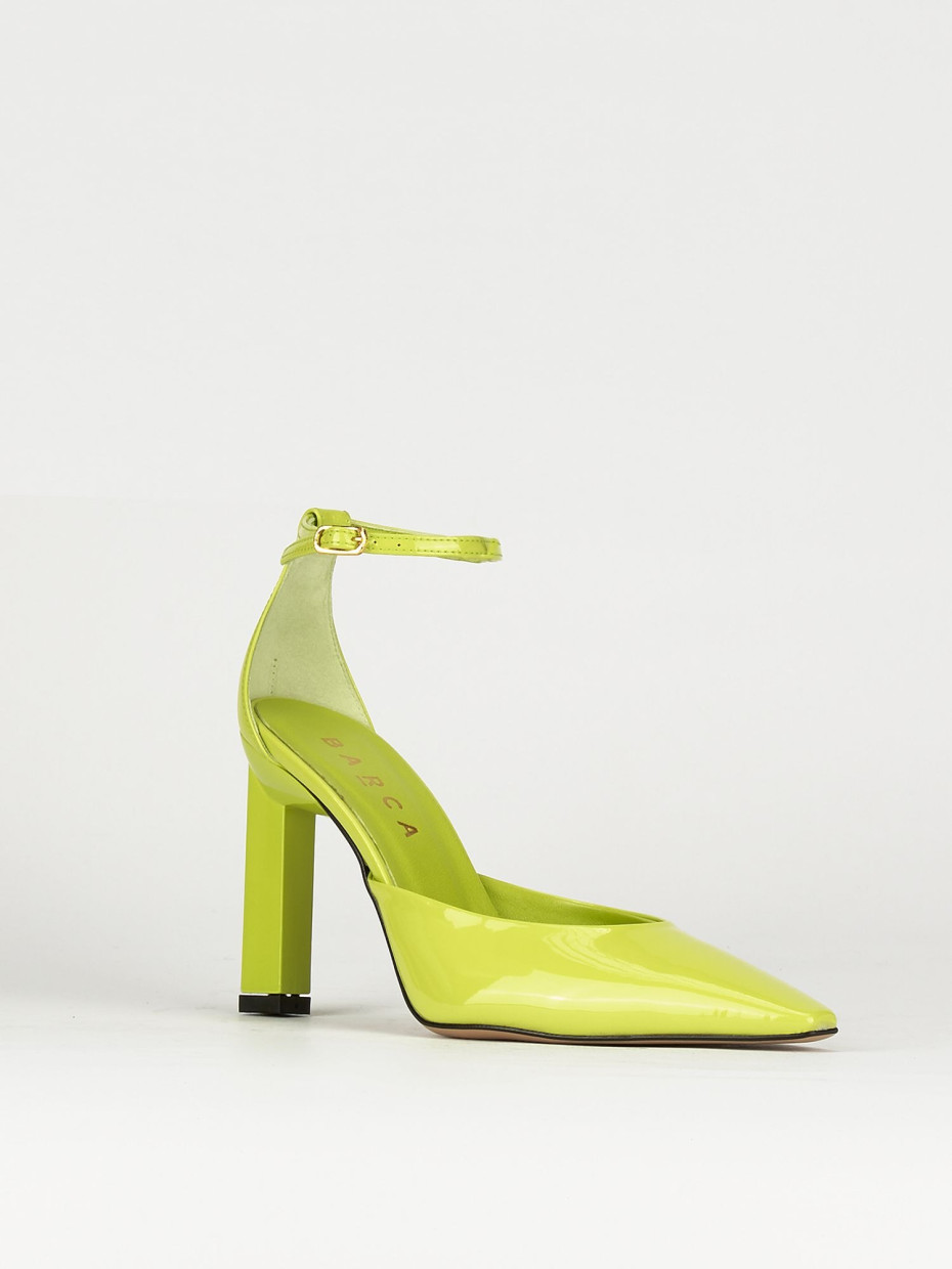 Décolleté e slingback tacco 9cm vernice verde