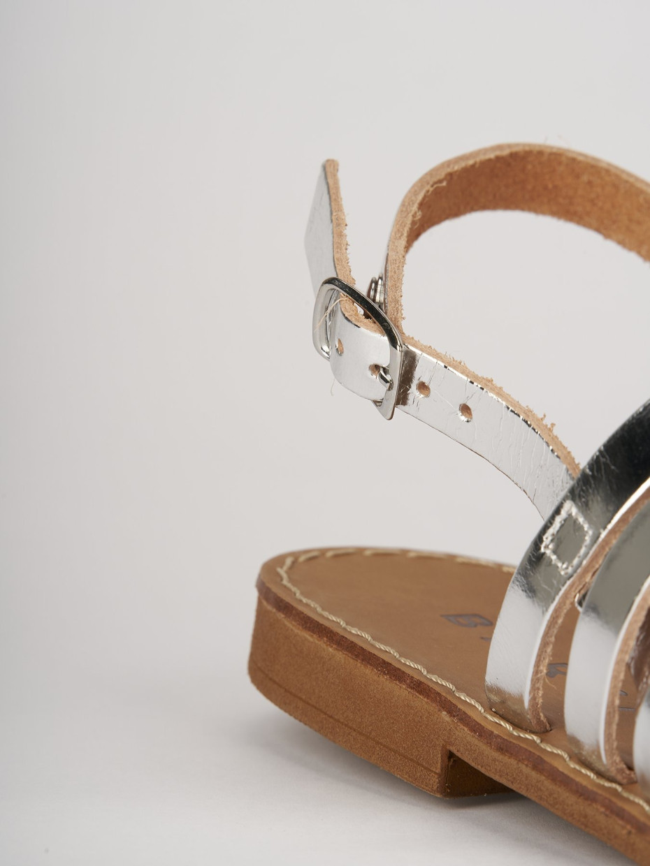 Sandali tacco 1cm pelle argento