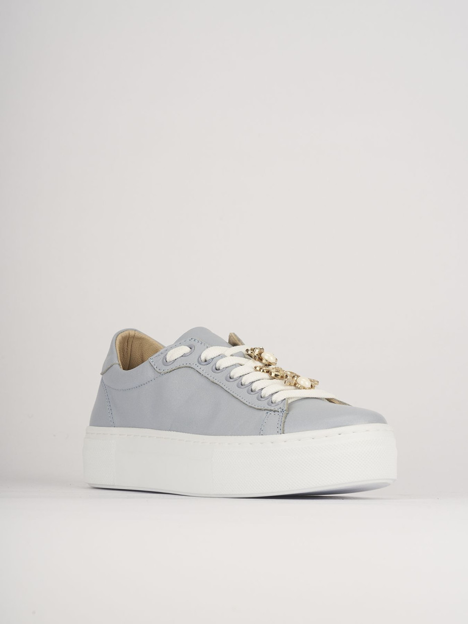 Sneakers pelle azzurro