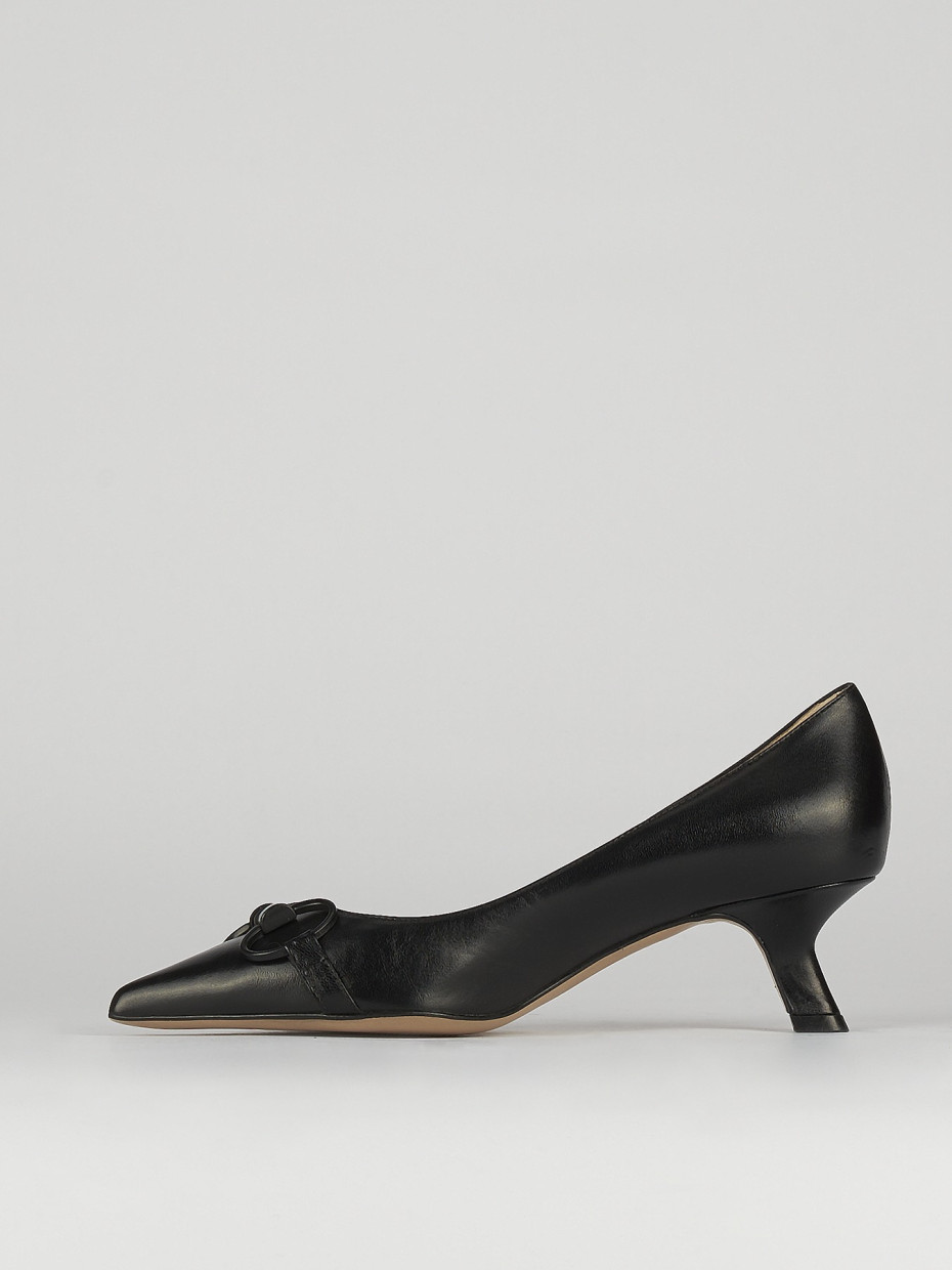 Décolleté e slingback tacco 5cm pelle nero