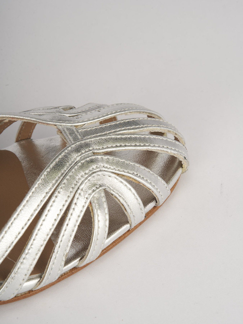 Sandali tacco 7cm pelle argento