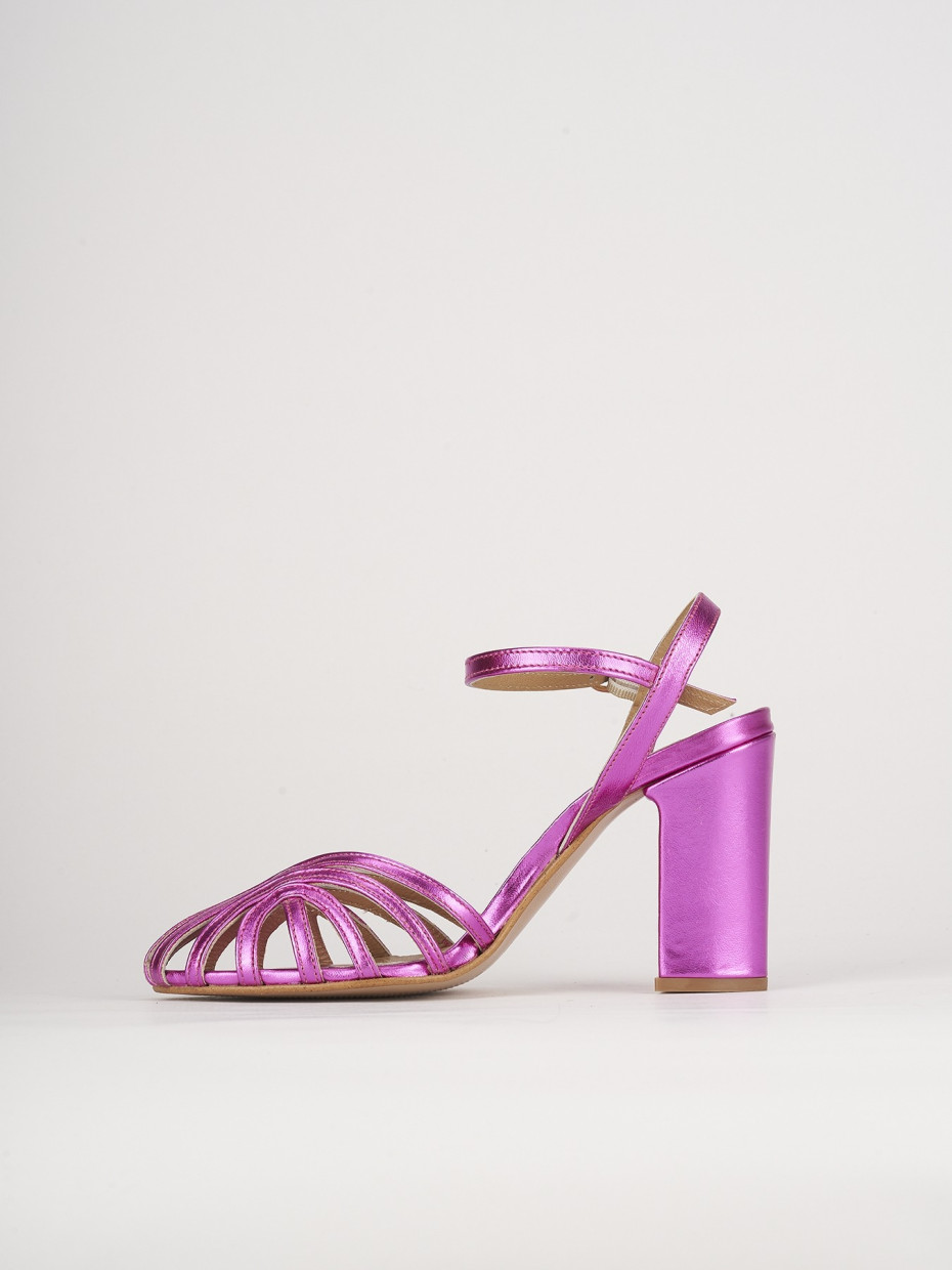 Sandali tacco 7cm pelle rosa
