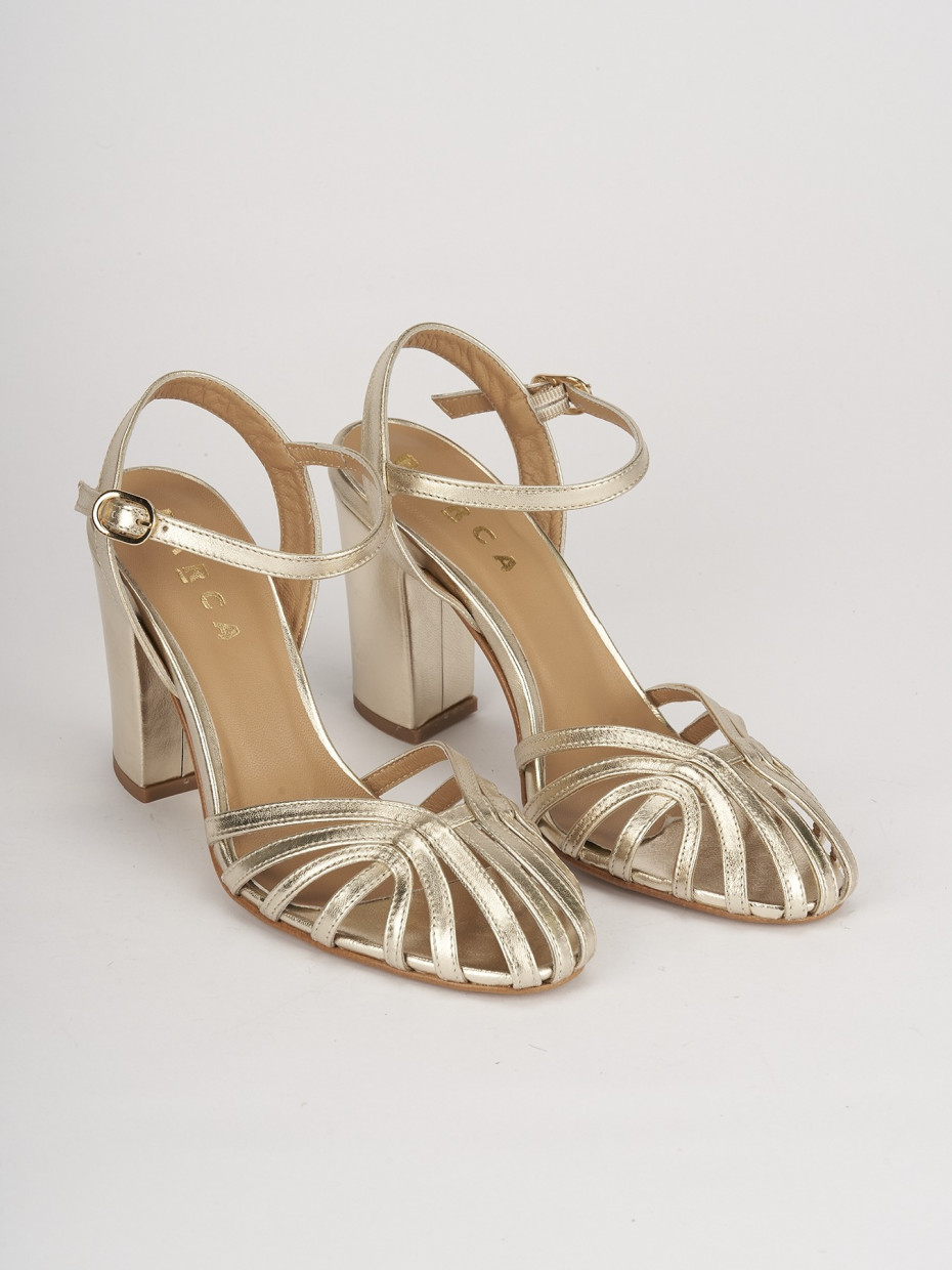 Sandali oro con tacco largo sales