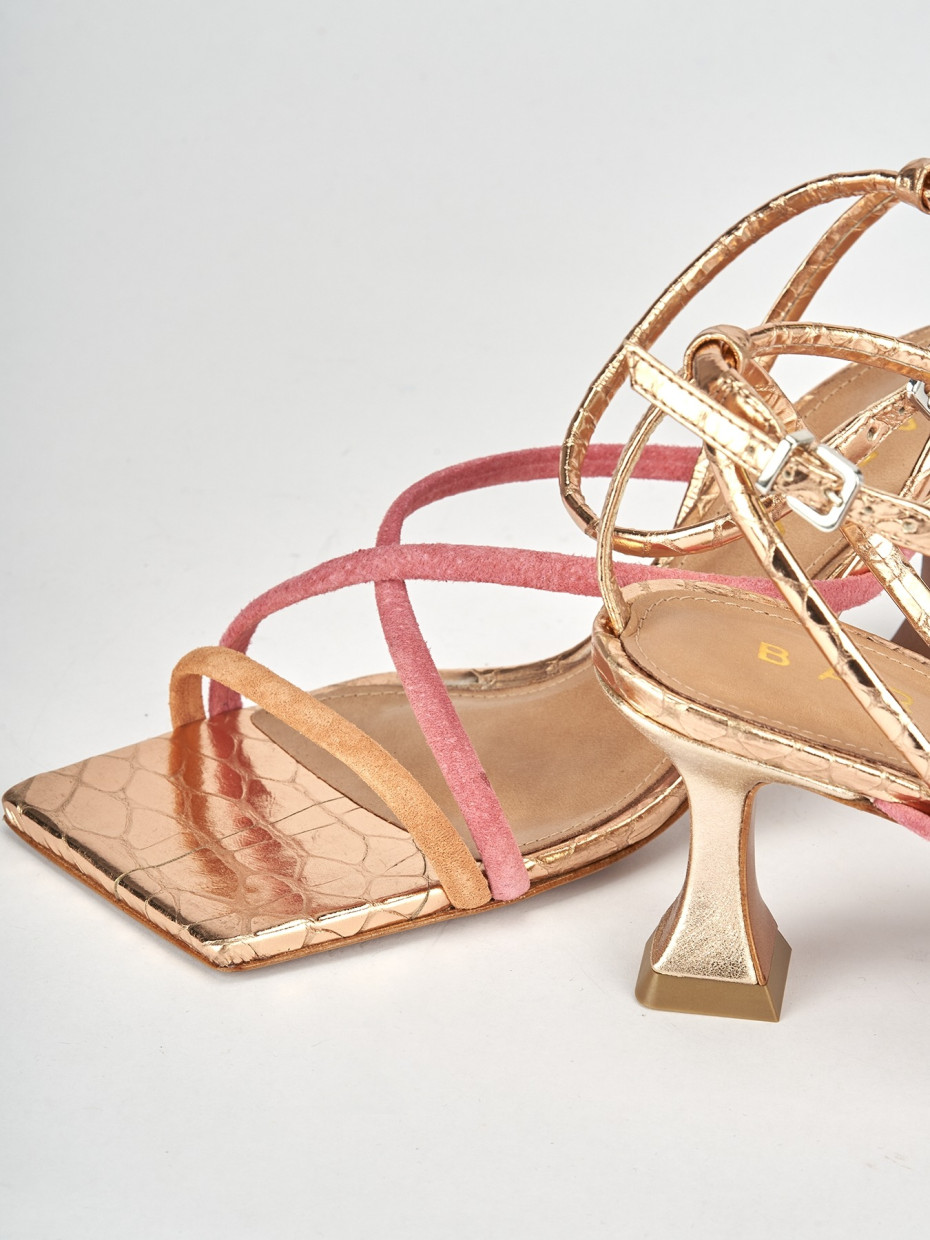 Sandali tacco 7cm pelle rosa