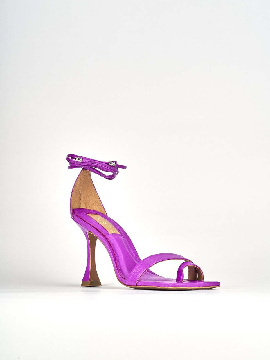Sandali tacco 9cm pelle rosa