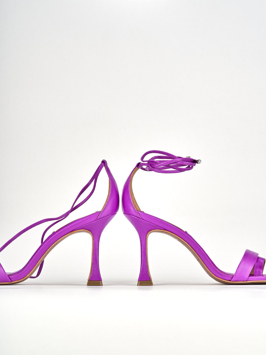 Sandali tacco 9cm pelle rosa
