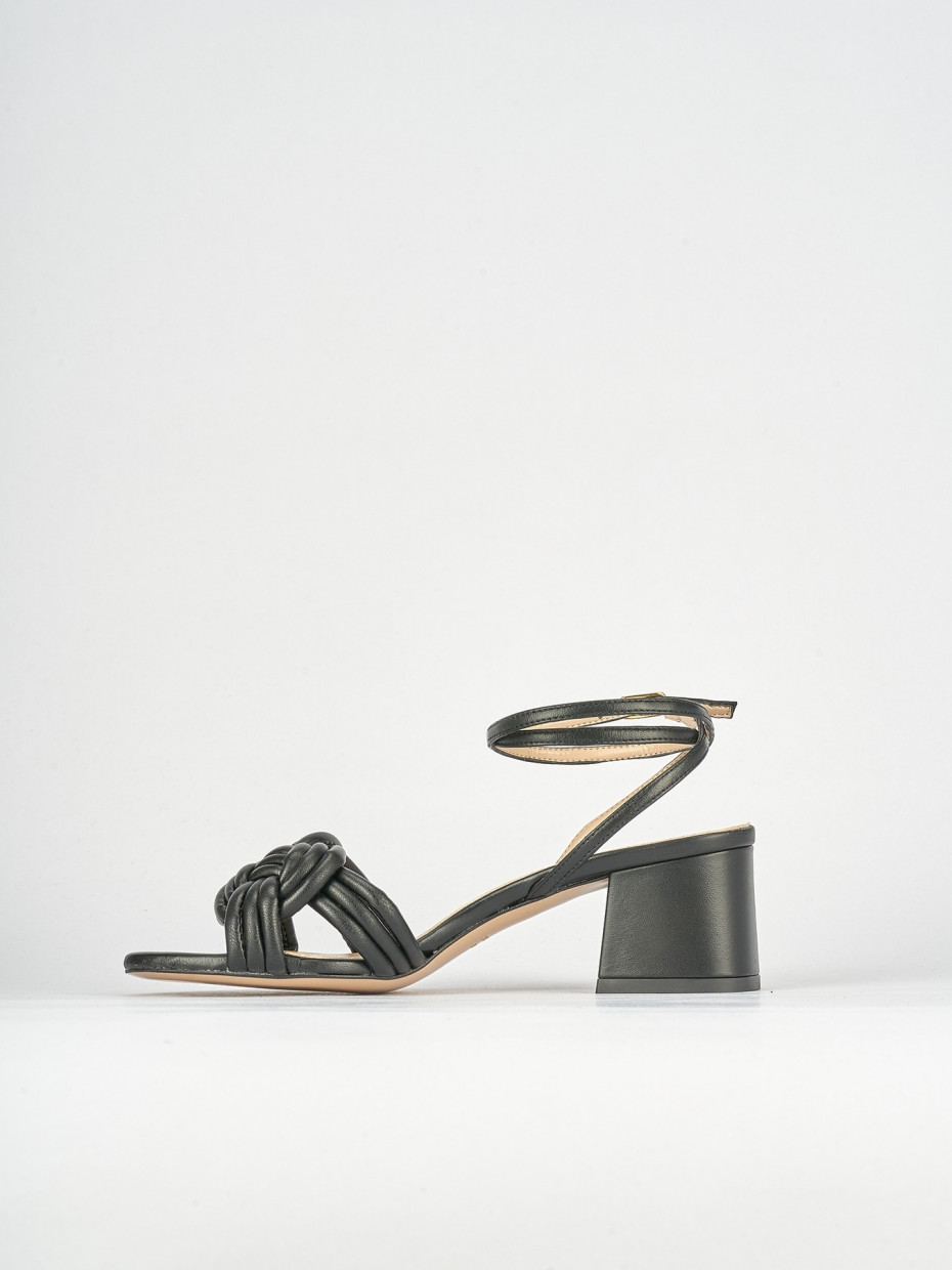 Sandali tacco 6cm pelle nero