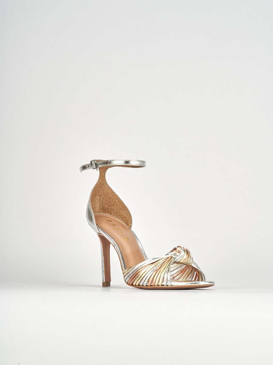 Sandali tacco 9cm pelle multicolor