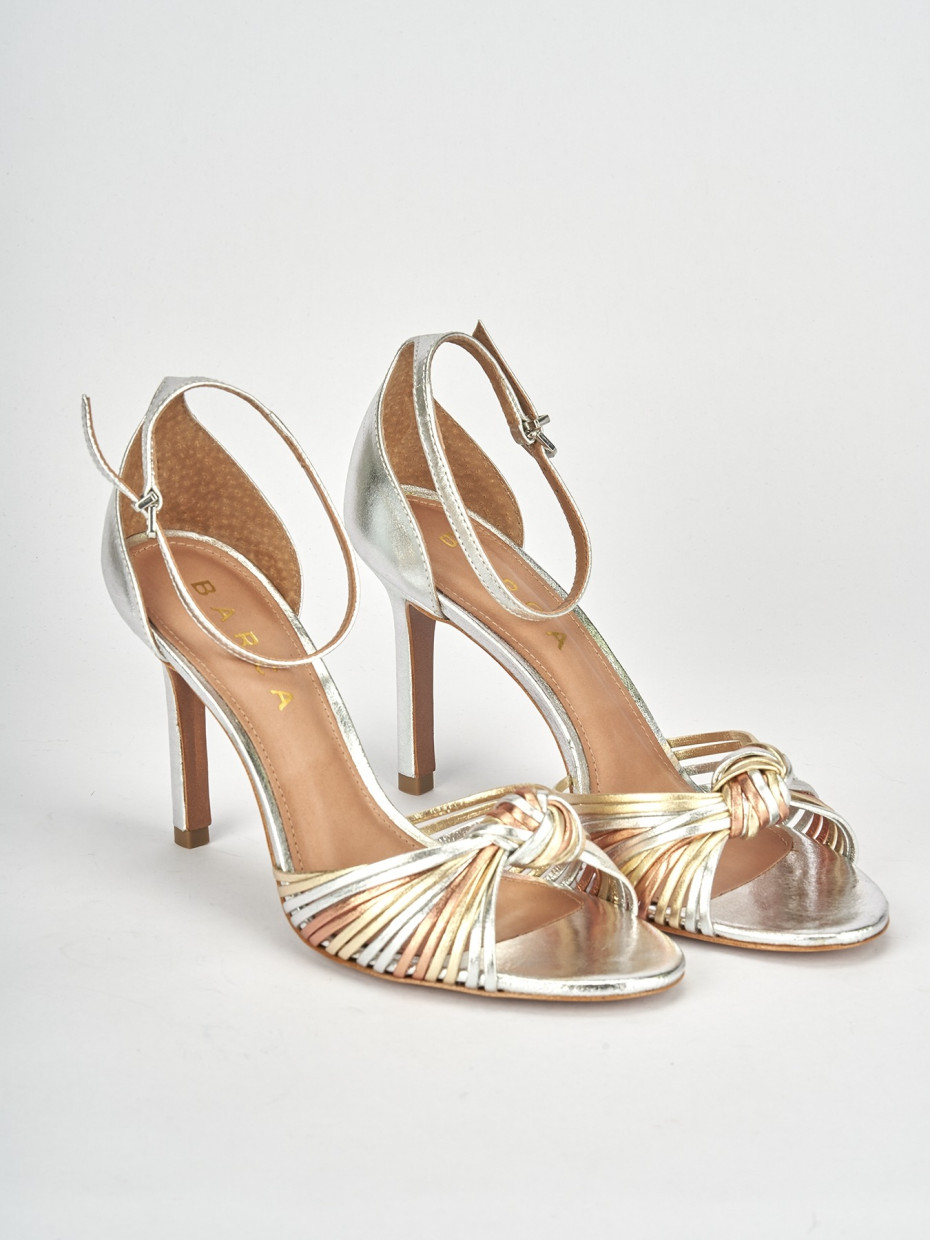 Sandali tacco 9cm pelle multicolor
