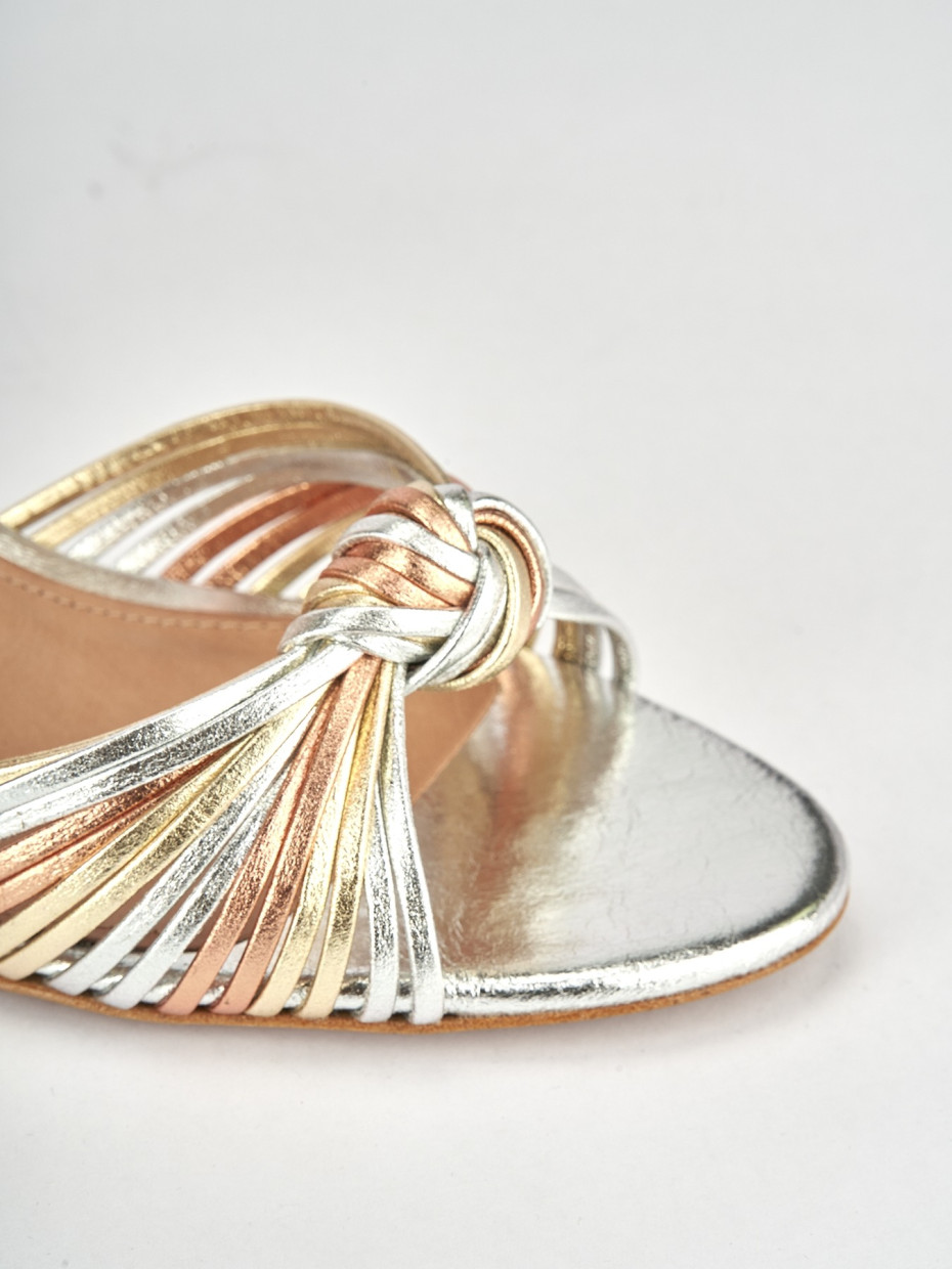 Sandali tacco 9cm pelle multicolor