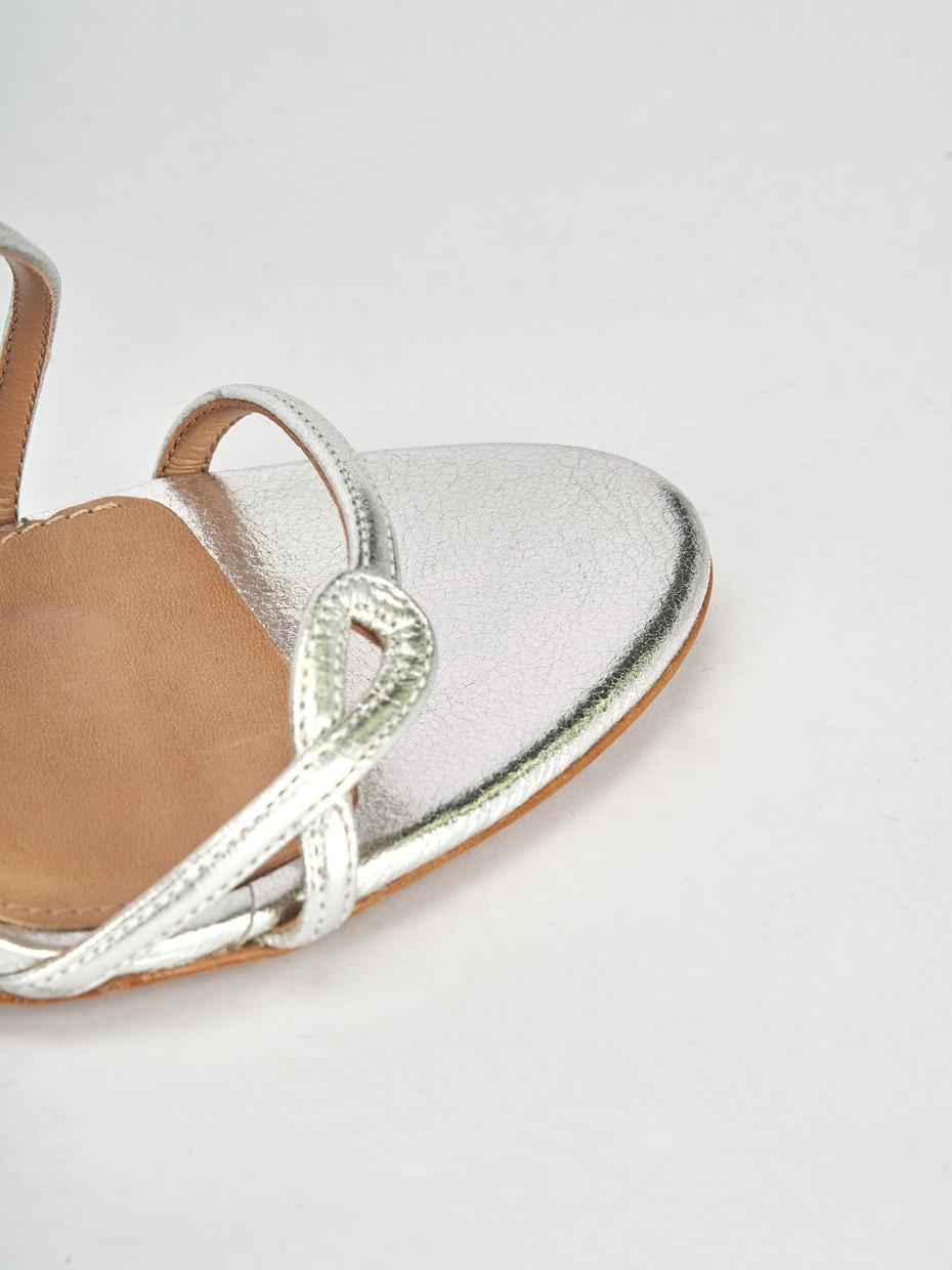 Sandali tacco 9cm pelle argento