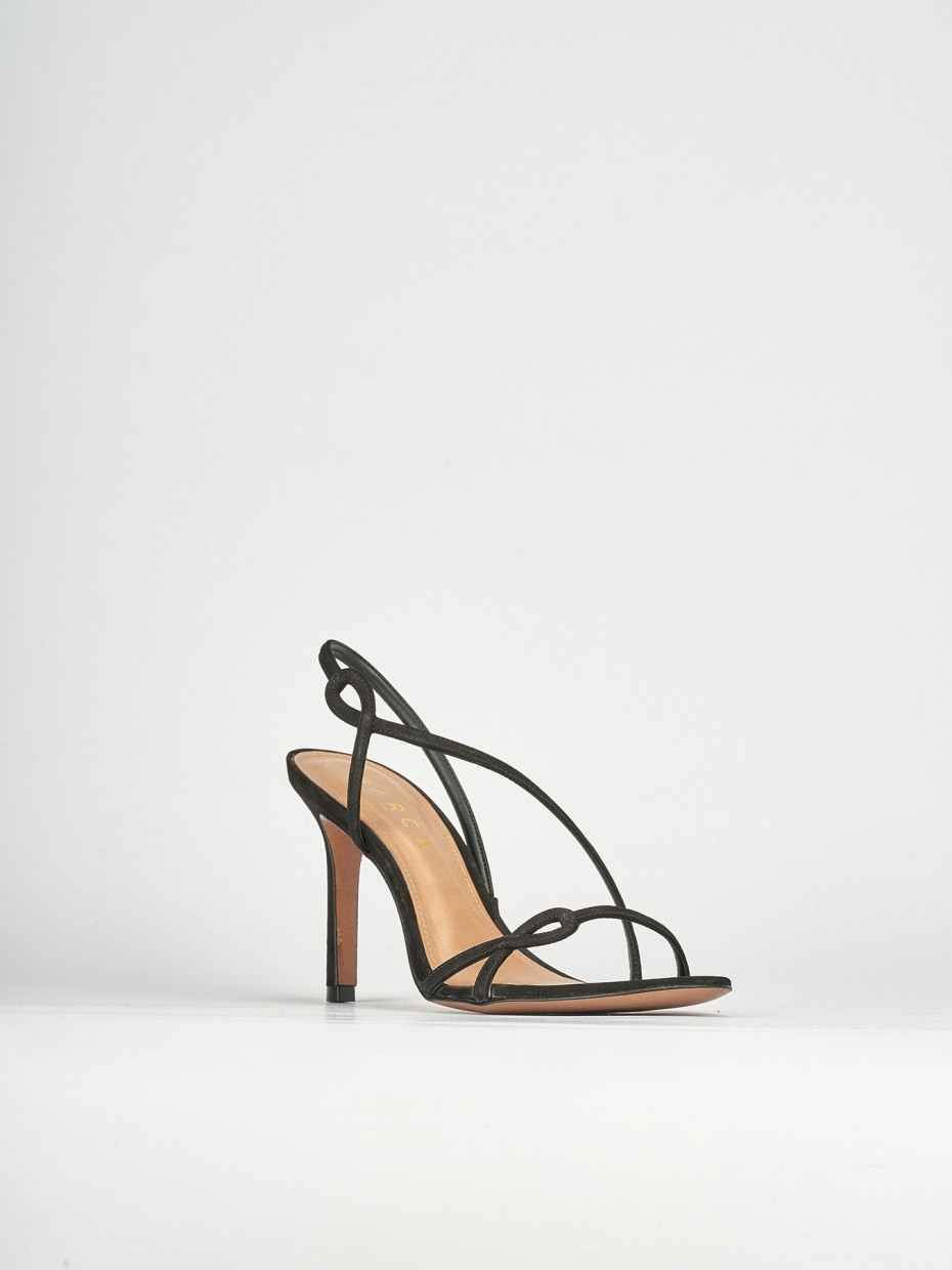 Sandali tacco 9cm camoscio nero
