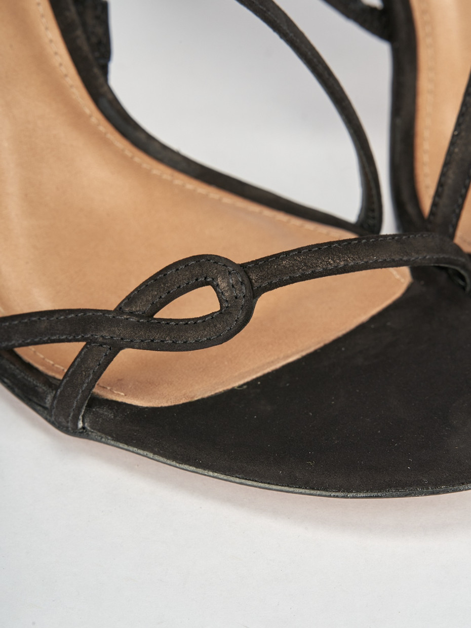Sandali tacco 9cm camoscio nero