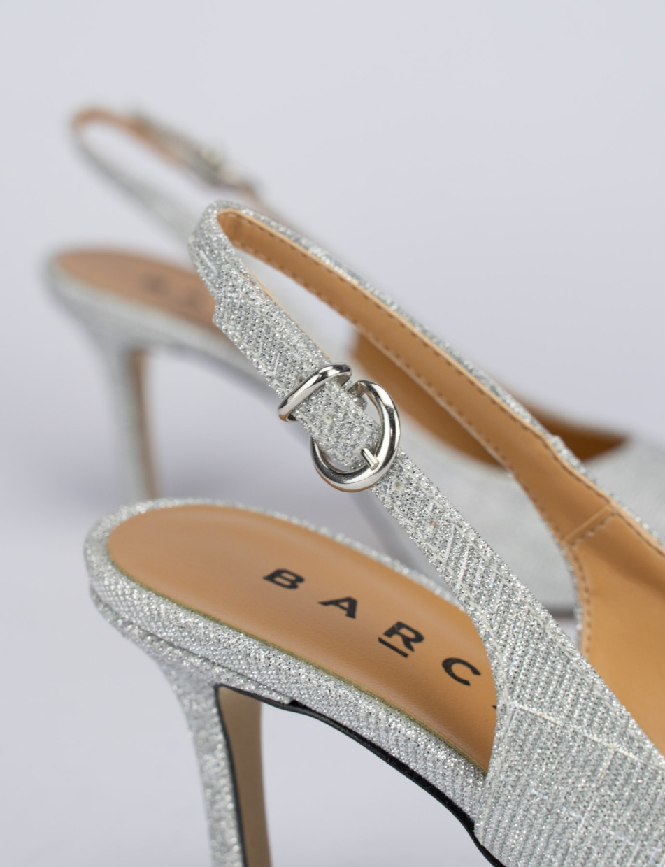 Pumps heel 5 cm silver leather
