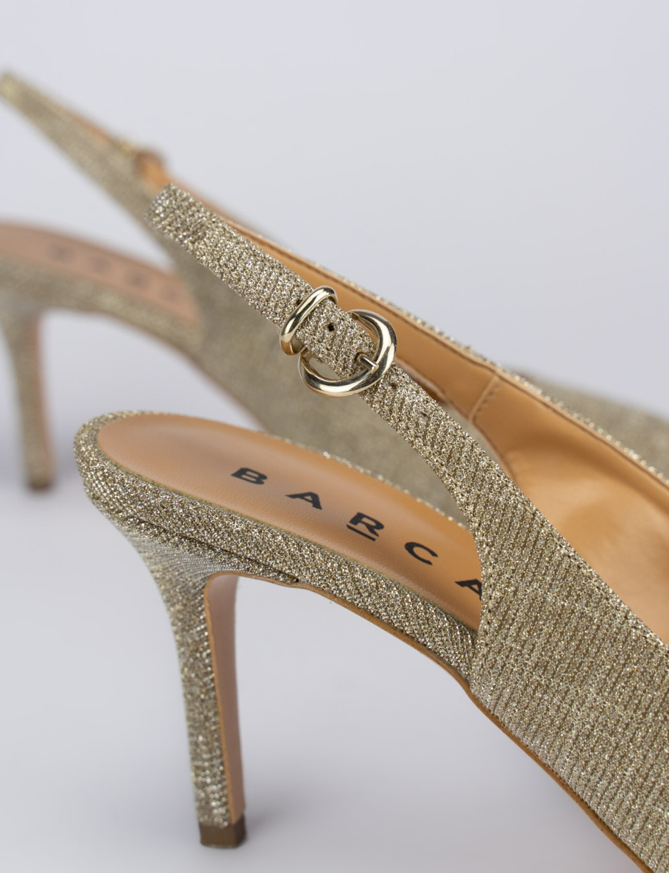 Pumps woman heel 5 cm gold leather Barca Stores