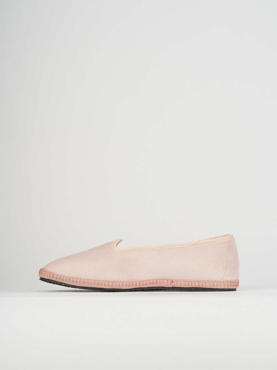 Flat shoes heel 1 cm pink tissue