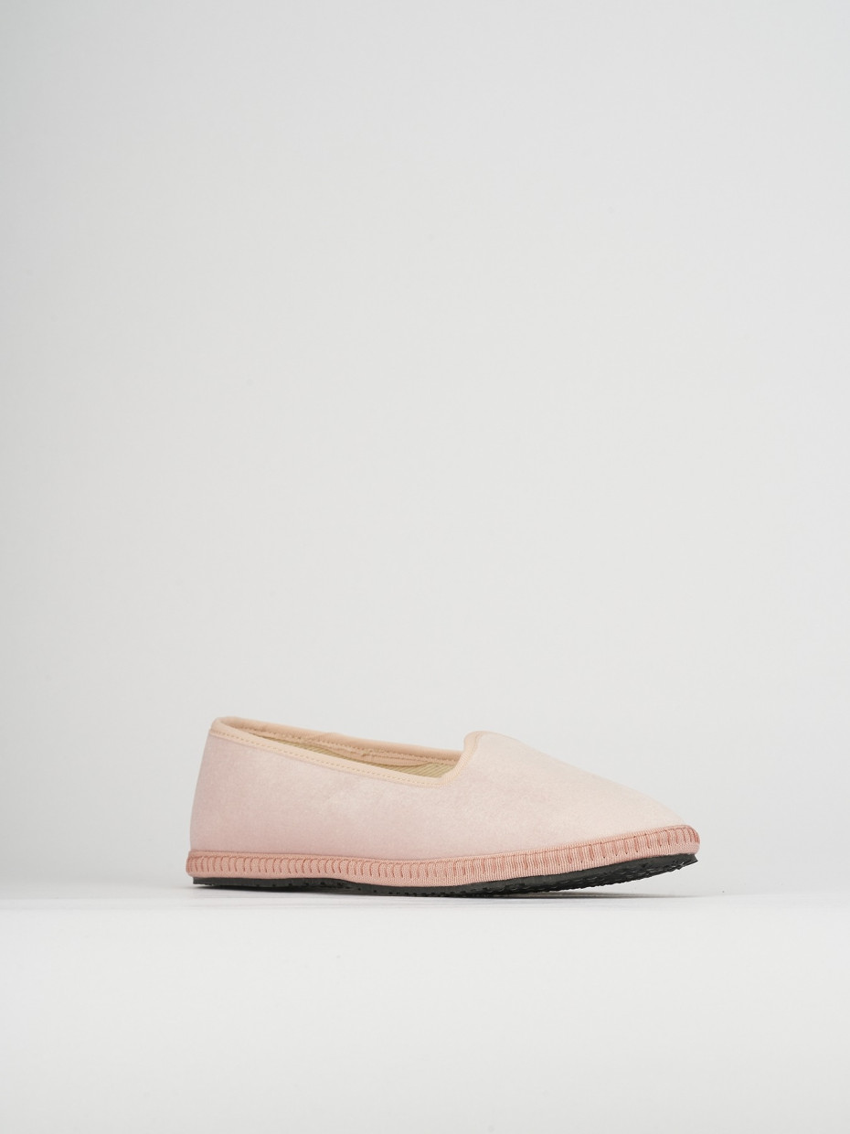 Flat shoes heel 1 cm pink tissue