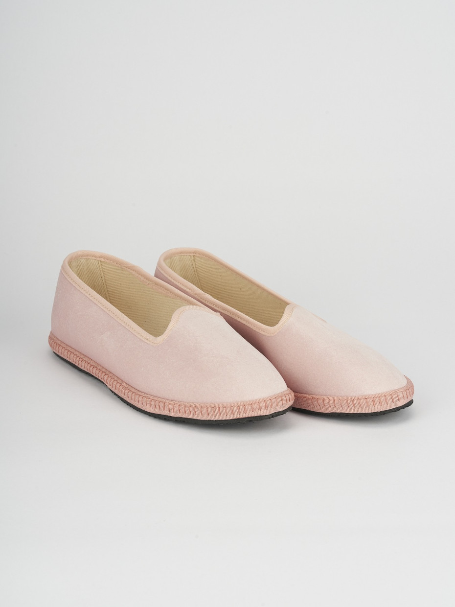 Flat shoes heel 1 cm pink tissue