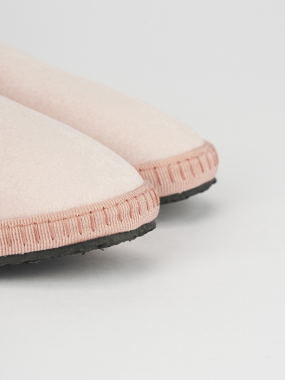 Flat shoes heel 1 cm pink tissue