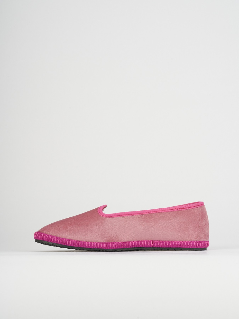 Flat shoes heel 1 cm pink tissue