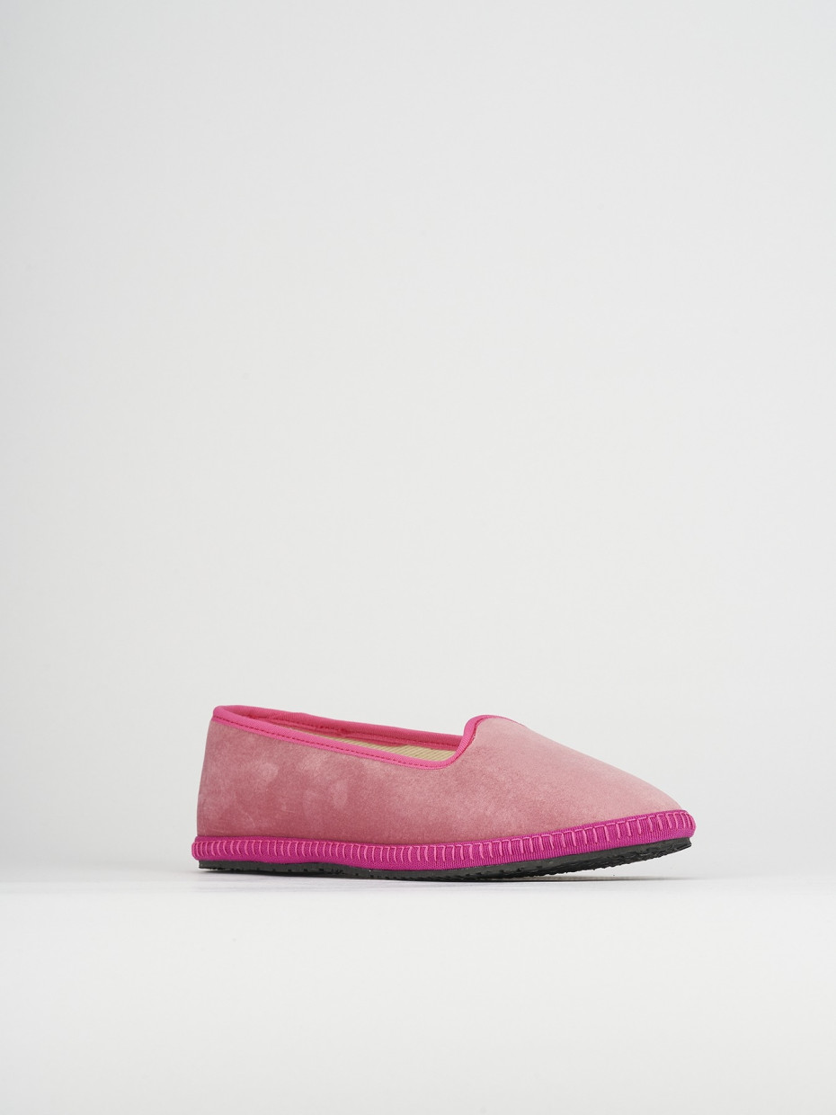 Flat shoes heel 1 cm pink tissue