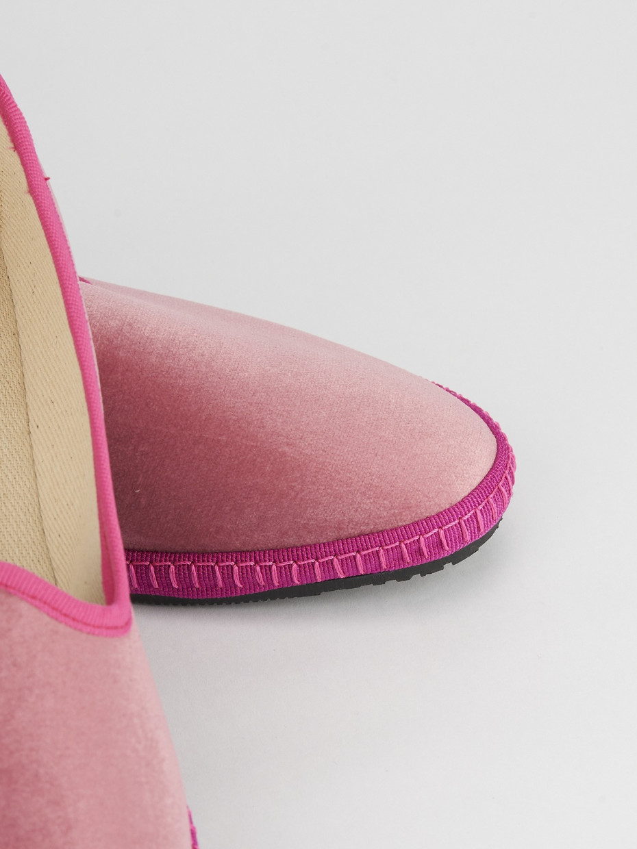 Flat shoes heel 1 cm pink tissue