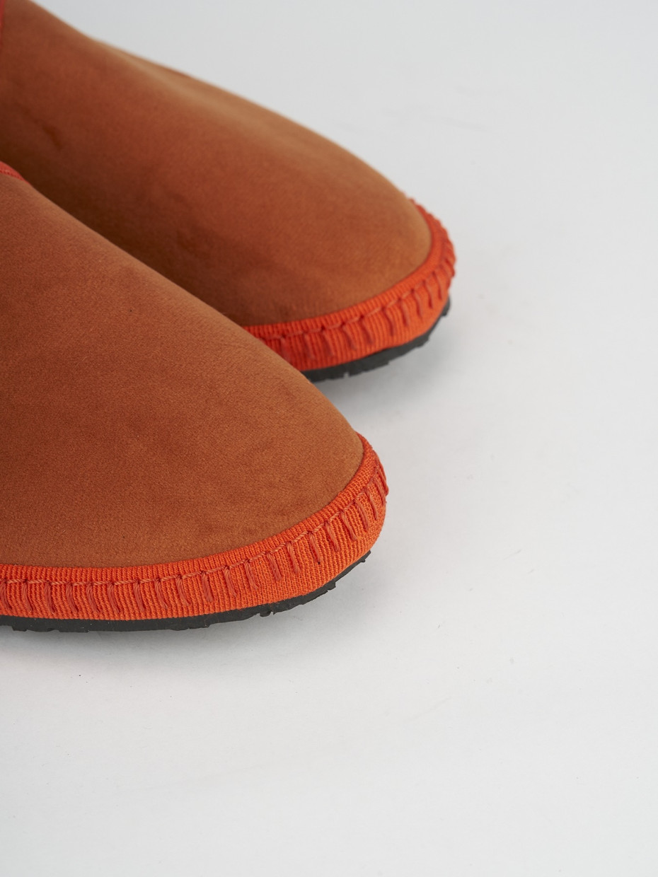 Ballerina tacco 1 cm arancio velluto