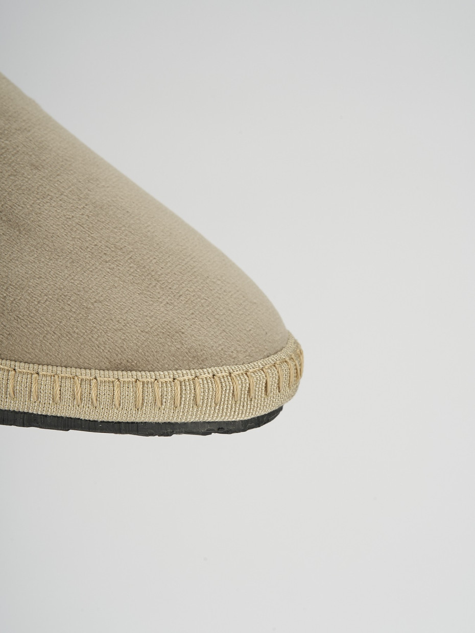 Flat shoes heel 1 cm beige tissue