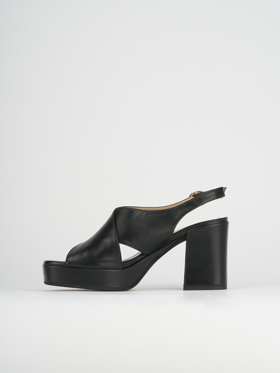 Sandali tacco 9cm pelle nero